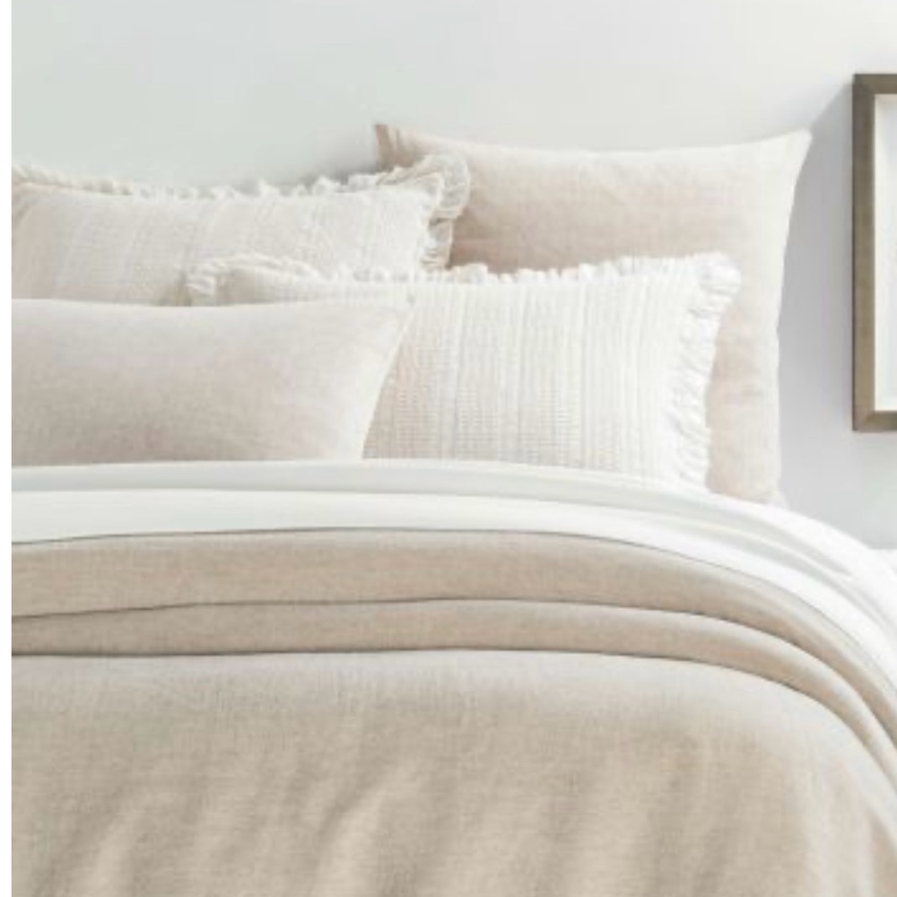 Pine Cone Hill 3-Cream linen Chennille euro shams (3)